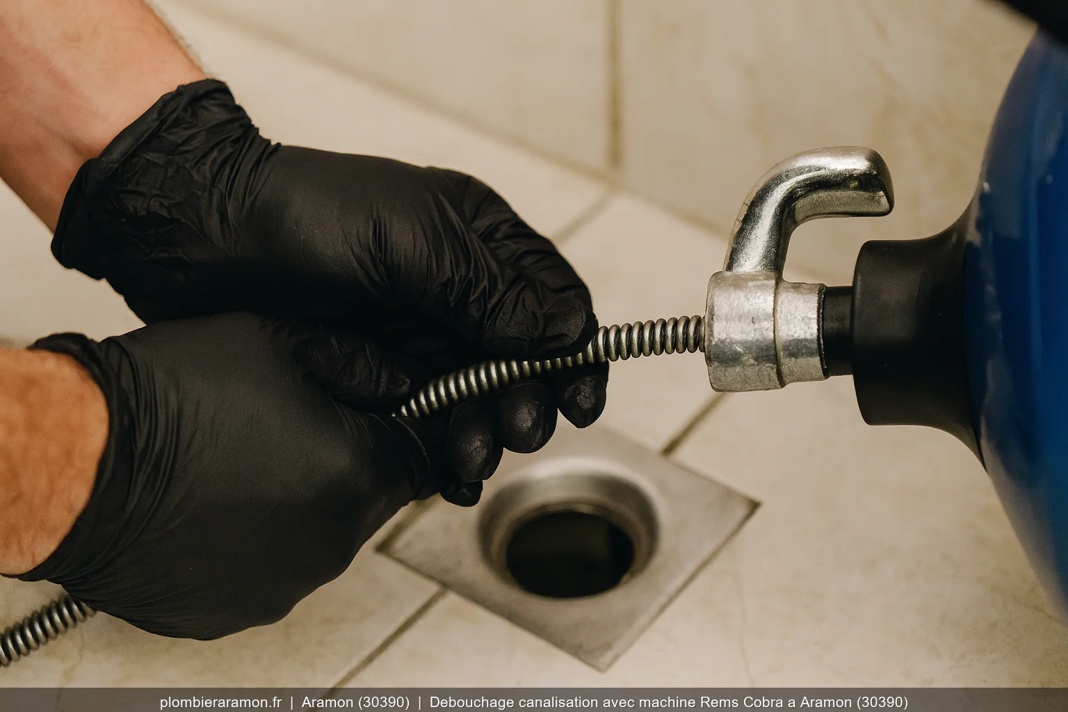 Debouchage canalisation avec machine Rems Cobra a Aramon (30390)